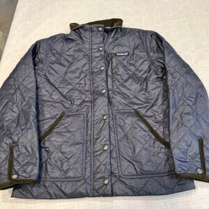 Patagonia navy/ brown back pasture puffer jacket XS women